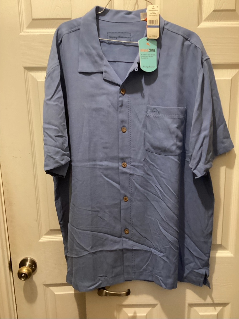 Tommy Bahama Men's Short Sleeve Camp Shirt - Light Blue